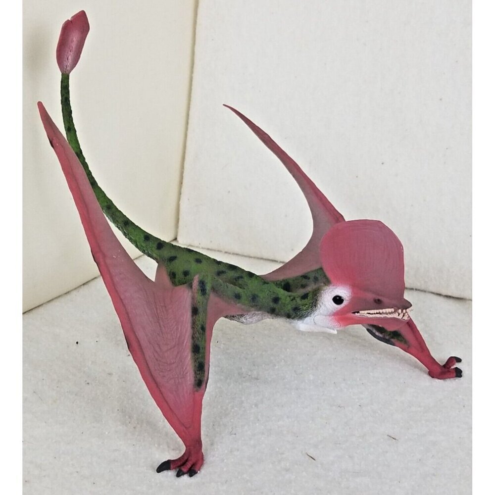 CollectA Caviramus Pterosaur Figure Pink Green Excellent Hand Painted dinosaur